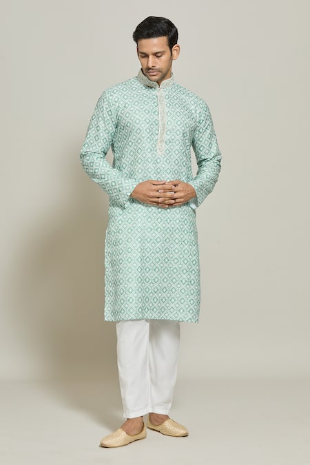 Buy Arihant Rai Sinha Green , Satin Embroidery Prism Burst Print Kurta Set Online at Aza Fashions Buy_Arihant Rai Sinha_Green , Satin Embroidery Prism Burst Print Kurta Set _Online_at_Aza_Fashions
