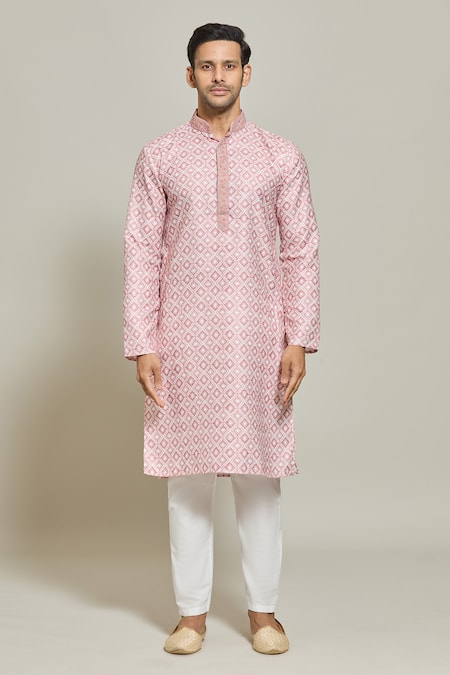 Buy Arihant Rai Sinha Pink , Satin Embroidery Quad Burst Print Kurta Set Online at Aza Fashions Buy_Arihant Rai Sinha_Pink , Satin Embroidery Quad Burst Print Kurta Set _Online_at_Aza_Fashions