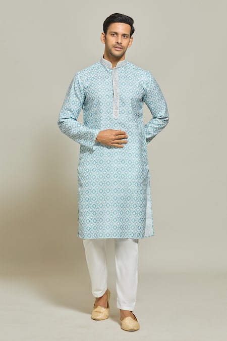 Arihant Rai Sinha Geometric Bloom Print Kurta Set 