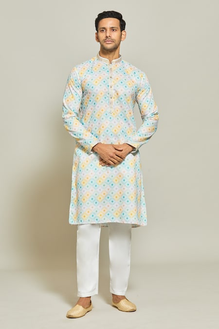 Arihant Rai Sinha Ripple Quad Print Kurta Set 