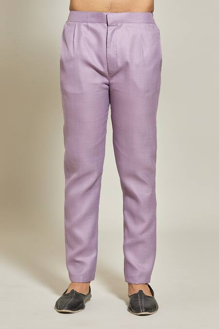 Arihant Rai Sinha Purple Linen, Cotton Pintux Yoke Kurta Set at Aza Fashions Arihant Rai Sinha_Purple Linen, Cotton Pintux Yoke Kurta Set _at_Aza_Fashions