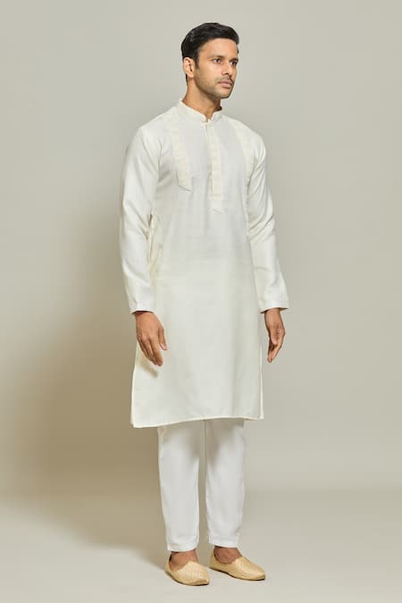 Buy Arihant Rai Sinha Cream Linen, Cotton Applique Pintux Stripe Kurta Online at Aza Fashions Buy_Arihant Rai Sinha_Cream Linen, Cotton Applique Pintux Stripe Kurta _Online_at_Aza_Fashions