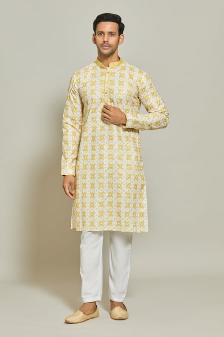 Arihant Rai Sinha Blossom Print Sequin Embellished Kurta Set 