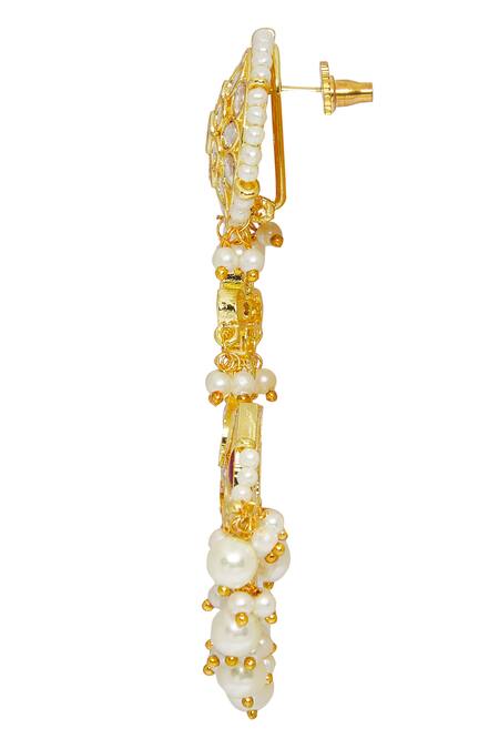 Shop Nazaakat By Samara Singh Gold Plated Diamonds, Pearls, Stones Jadau Embellished Necklace Set Online at Aza Fashions Shop_Nazaakat By Samara Singh_Gold Plated Diamonds, Pearls, Stones Jadau Embellished Necklace Set _Online_at_Aza_Fashions