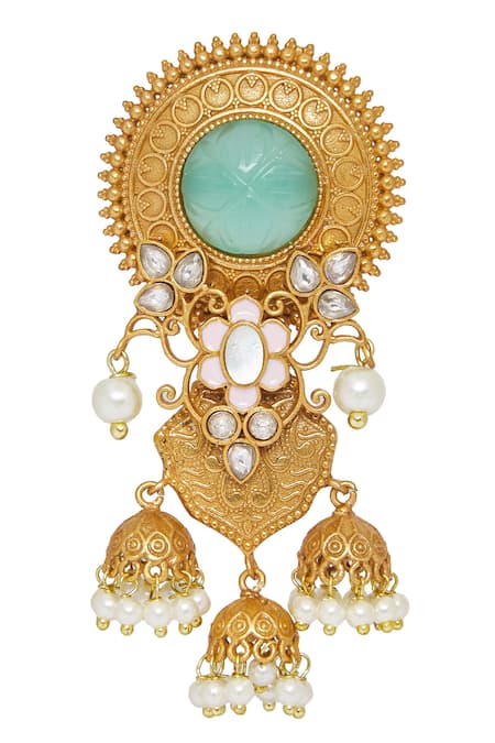 Nazaakat By Samara Singh Jadau Embellished Dangler Earrings 