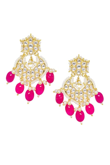 Nazaakat By Samara Singh Floral Cutwork Dangler Earrings 