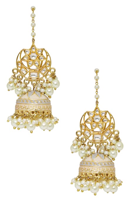 Nazaakat By Samara Singh Crescent Moon Cutwork Jhumkas 