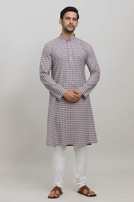 Arihant Rai Sinha Checkered Print Kurta Set 