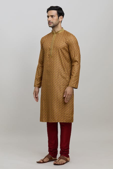 Shop Arihant Rai Sinha Multi Color Polyester, Cotton Bouquet Print Kurta Set Online at Aza Fashions Shop_Arihant Rai Sinha_Multi Color Polyester, Cotton Bouquet Print Kurta Set_Online_at_Aza_Fashions