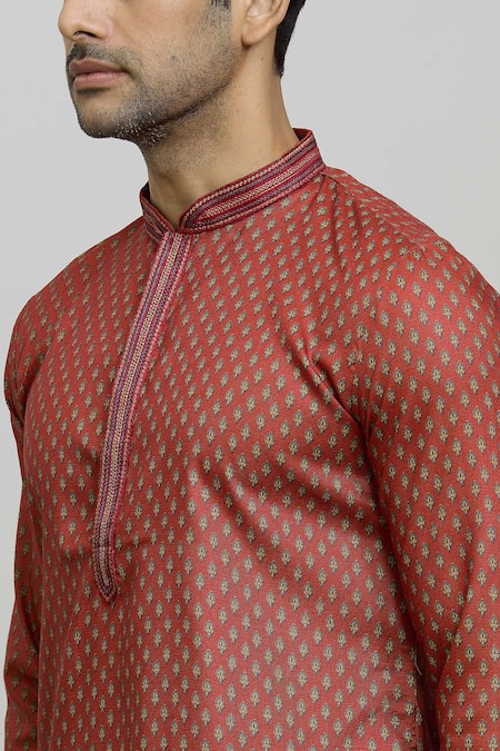 Arihant Rai Sinha Multi Color Polyester, Cotton Flower Print Kurta Set at Aza Fashions Arihant Rai Sinha_Multi Color Polyester, Cotton Flower Print Kurta Set _at_Aza_Fashions