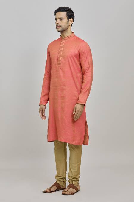 Buy Arihant Rai Sinha Pink Polyester, Cotton Embroidery Flower Woven Kurta Set Online at Aza Fashions Buy_Arihant Rai Sinha_Pink Polyester, Cotton Embroidery Flower Woven Kurta Set _Online_at_Aza_Fashions