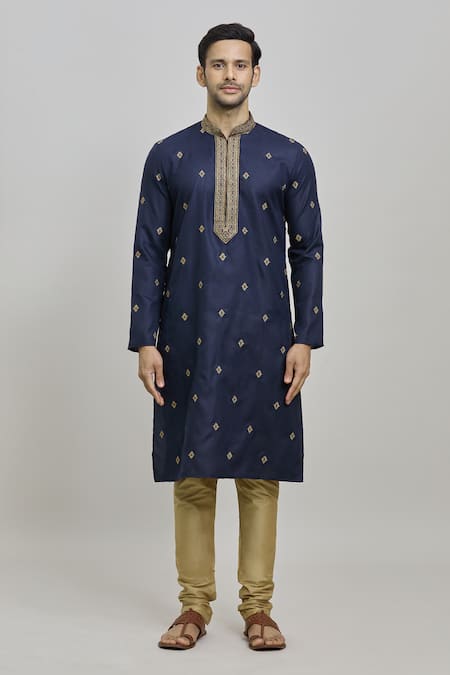 Buy Arihant Rai Sinha Blue Polyester, Cotton Zari Diamond Placement Embroidered Kurta Set Online at Aza Fashions Buy_Arihant Rai Sinha_Blue Polyester, Cotton Zari Diamond Placement Embroidered Kurta Set _Online_at_Aza_Fashions
