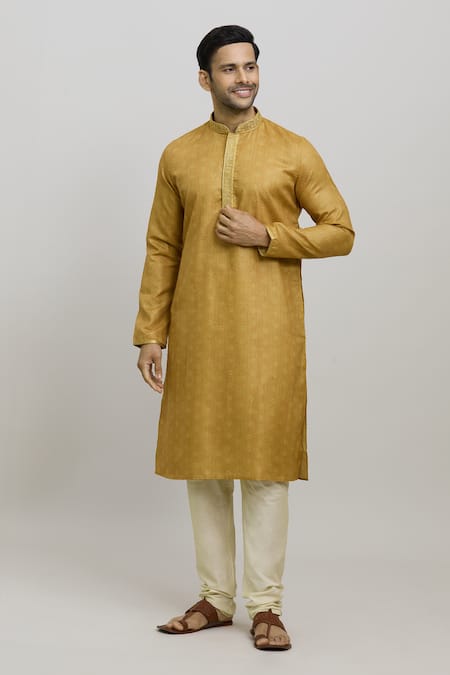 Buy Arihant Rai Sinha Yellow Polyester, Cotton Geometric Woven Kurta And Churidar Set Online at Aza Fashions Buy_Arihant Rai Sinha_Yellow Polyester, Cotton Geometric Woven Kurta And Churidar Set _Online_at_Aza_Fashions