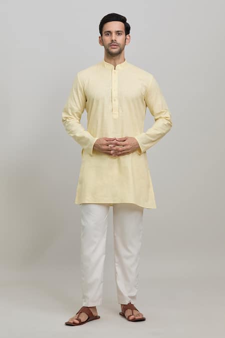 Arihant Rai Sinha Cotton Plain Short Kurta 