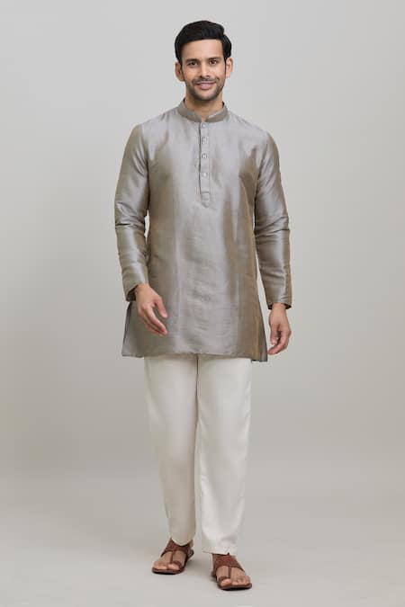 Arihant Rai Sinha Metallic Plain Short Kurta 