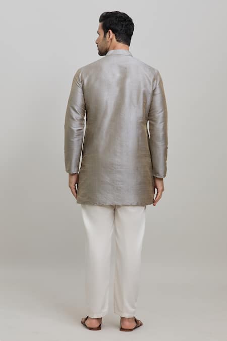 Arihant Rai Sinha Metallic Plain Short Kurta 