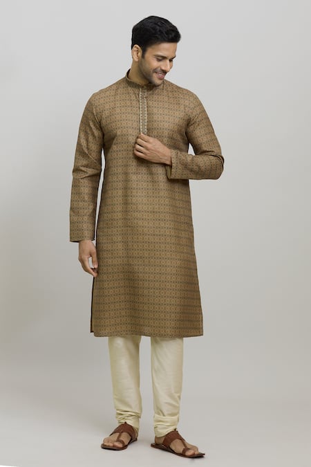 Buy Arihant Rai Sinha Multi Color Polyester, Cotton Embroidery Floral Print Kurta And Plain Churidar Set Online at Aza Fashions Buy_Arihant Rai Sinha_Multi Color Polyester, Cotton Embroidery Floral Print Kurta And Plain Churidar Set _Online_at_Aza_Fashions
