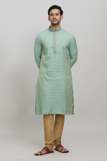 Arihant Rai Sinha Woven Straight Kurta & Churidar Set 