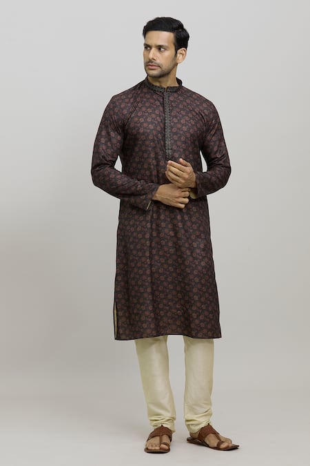 Arihant Rai Sinha Flower Print Kurta & Churidar Set 