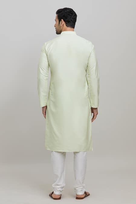 Shop Arihant Rai Sinha Green Polyester Solid Kurta And Churidar Set at Aza Fashions Shop_Arihant Rai Sinha_Green Polyester Solid Kurta And Churidar Set _at_Aza_Fashions