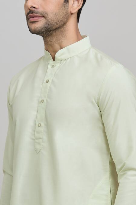 Arihant Rai Sinha Green Polyester Solid Kurta And Churidar Set at Aza Fashions Arihant Rai Sinha_Green Polyester Solid Kurta And Churidar Set _at_Aza_Fashions