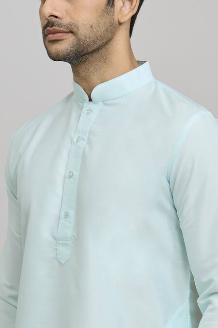 Arihant Rai Sinha Blue Polyester Plain Kurta And Churidar Set at Aza Fashions Arihant Rai Sinha_Blue Polyester Plain Kurta And Churidar Set _at_Aza_Fashions