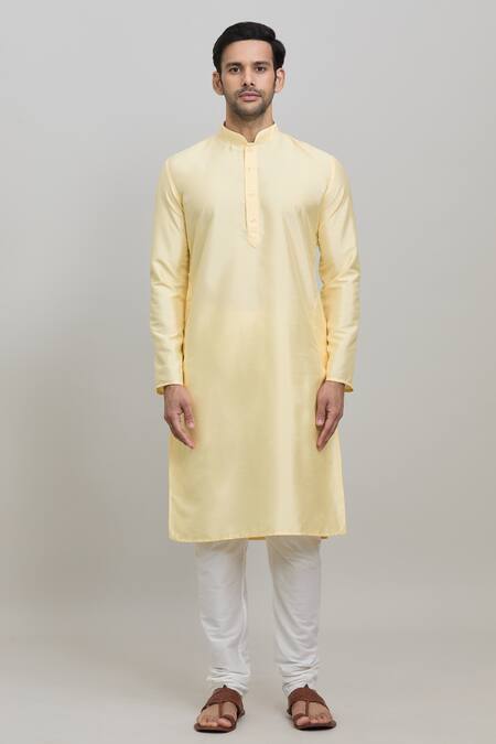 Buy Arihant Rai Sinha Yellow Polyester Plain Straight Kurta And Churidar Set Online at Aza Fashions Buy_Arihant Rai Sinha_Yellow Polyester Plain Straight Kurta And Churidar Set _Online_at_Aza_Fashions