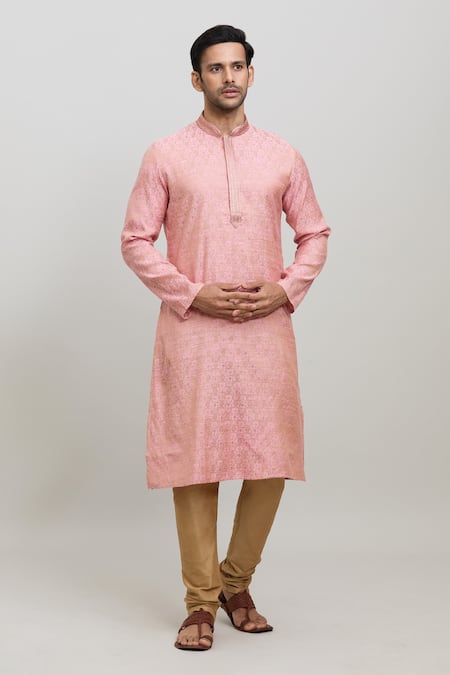 Arihant Rai Sinha Poly Jacquard Kurta & Churidar Set 