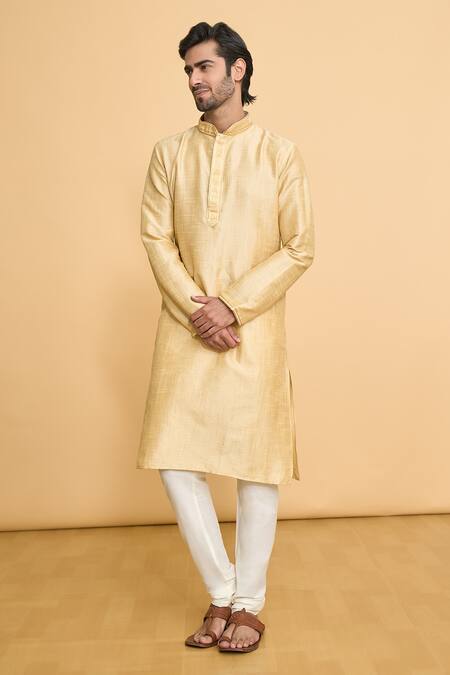Buy Arihant Rai Sinha Beige Polyester, Cotton Lace Woven Straight Kurta With Churidar Online at Aza Fashions Buy_Arihant Rai Sinha_Beige Polyester, Cotton Lace Woven Straight Kurta With Churidar _Online_at_Aza_Fashions