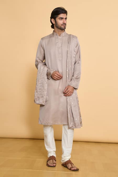 Buy Arihant Rai Sinha Grey Polyester Mirrors Plain Kurta Churidar Set With Dupatta Online at Aza Fashions Buy_Arihant Rai Sinha_Grey Polyester Mirrors Plain Kurta Churidar Set With Dupatta_Online_at_Aza_Fashions