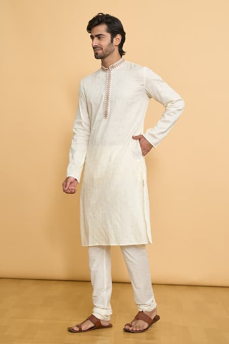 Buy Arihant Rai Sinha Cream Cotton, Polyester Embroidery Butti Pattern Kurta With Churidar Online at Aza Fashions Buy_Arihant Rai Sinha_Cream Cotton, Polyester Embroidery Butti Pattern Kurta With Churidar _Online_at_Aza_Fashions
