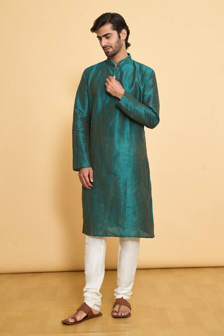 Shop Arihant Rai Sinha Green Polyester Solid Kurta And Churidar Set Online at Aza Fashions Shop_Arihant Rai Sinha_Green Polyester Solid Kurta And Churidar Set _Online_at_Aza_Fashions