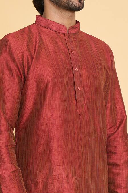 Arihant Rai Sinha Red Polyester Solid Full Sleeve Kurta And Churidar Set at Aza Fashions Arihant Rai Sinha_Red Polyester Solid Full Sleeve Kurta And Churidar Set _at_Aza_Fashions