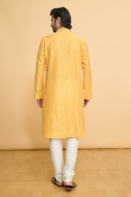 Shop Arihant Rai Sinha Yellow Polyester Beads, Embroidery Kurta And Churidar Set at Aza Fashions Shop_Arihant Rai Sinha_Yellow Polyester Beads, Embroidery Kurta And Churidar Set _at_Aza_Fashions