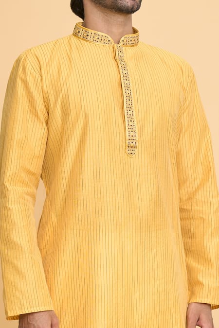 Shop Arihant Rai Sinha Yellow Polyester Beads, Embroidery Kurta And Churidar Set Online at Aza Fashions Shop_Arihant Rai Sinha_Yellow Polyester Beads, Embroidery Kurta And Churidar Set _Online_at_Aza_Fashions