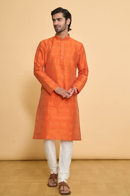 Arihant Rai Sinha Mandarin Collar Solid Kurta & Churidar Set 