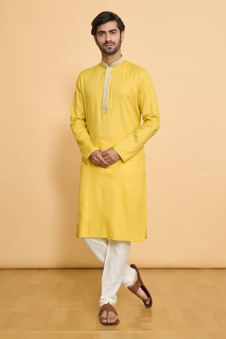 Arihant Rai Sinha Placket Embroidered Woven Kurta & Churidar Set 