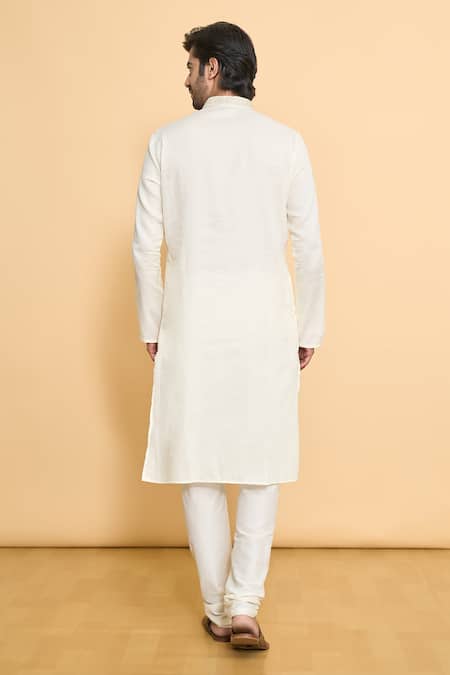 Arihant Rai Sinha Placket Thread Embroidered Woven Kurta & Churidar Set 