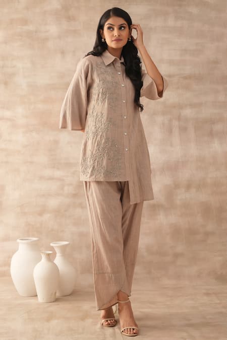 VARUN CHHABRA Embroidered Short Tunic & Pant Set 