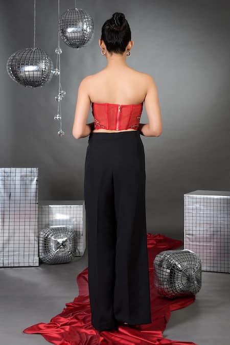 Talking Threads Gardenia Bloom Embellished Corset With Pant