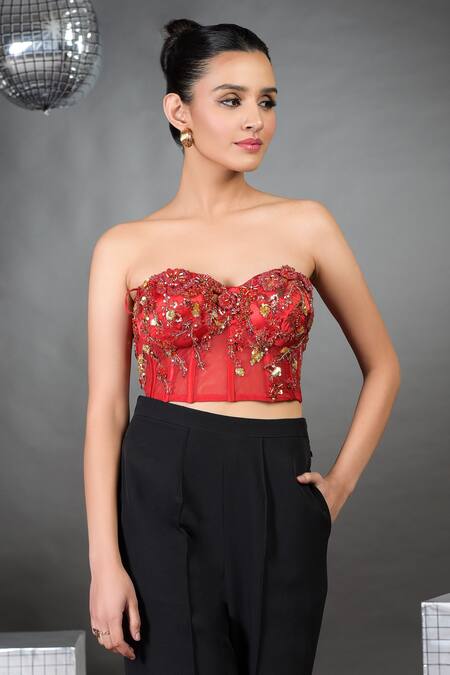 Talking Threads Gardenia Bloom Embellished Corset 