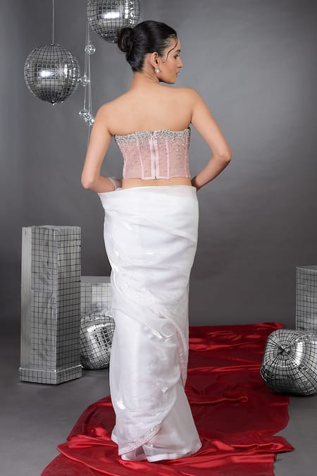 Talking Threads Amor Embellished Saree With Corset 