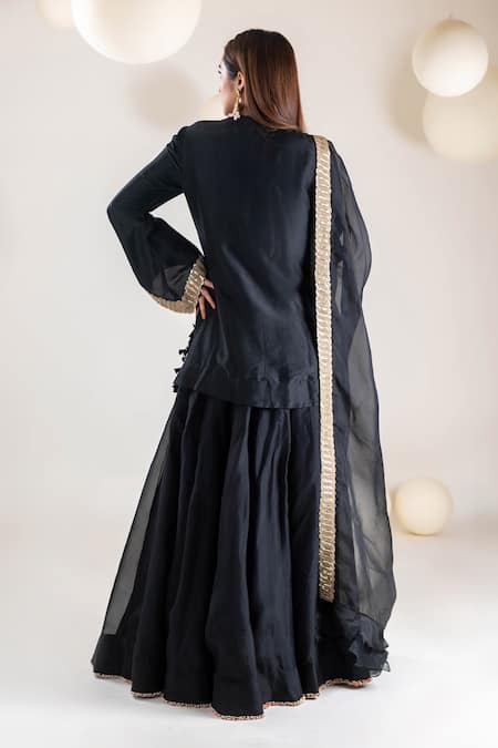 Pallavi Poddar Zardozi Embroidered Kurta Sharara Set 