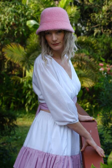 Aliaum White Cotton Embroidery V-neck Top And Flared Skirt Online at Aza Fashions Aliaum_White Cotton Embroidery V-neck Top And Flared Skirt _Online_at_Aza_Fashions