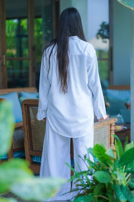 Aliaum Plain Top With Flared Pant 