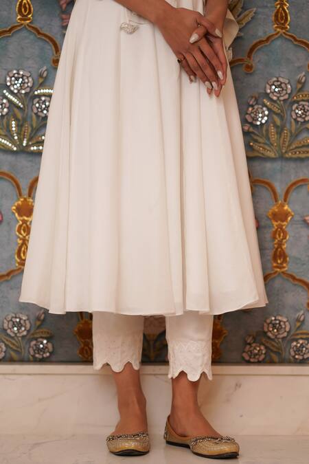 Buy Leela By A White Modal, Cotton Beads, Zari, Embroidery Sweetheart Neck Cuff Anarkali Set Online at Aza Fashions Buy_Leela By A_White Modal, Cotton Beads, Zari, Embroidery Sweetheart Neck Cuff Anarkali Set _Online_at_Aza_Fashions