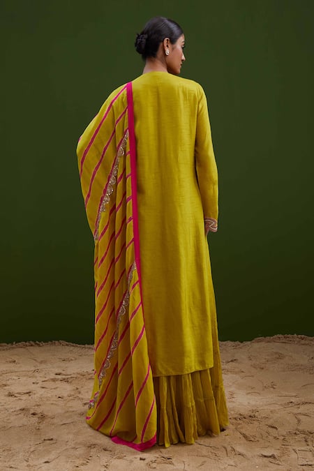 Vasavi Shah French Knot Embroidered Kurta Gharara Set 