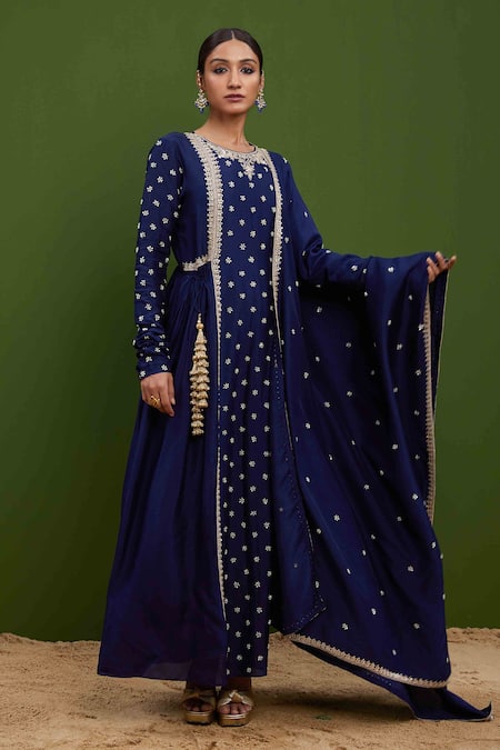 Vasavi Shah Sequin & Thread Embroidered Anarkali With Dupatta 