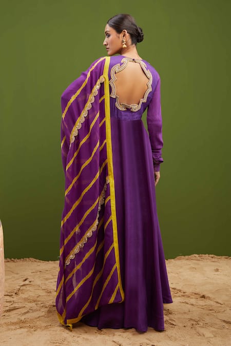 Vasavi Shah Gota Embroidered Anarkali With Dupatta 