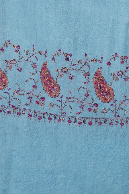 Buy_Toosh Kashmir_Grey Sozni Embroidered Palladar Pashmina Shawl _Online_at_Aza_Fashions